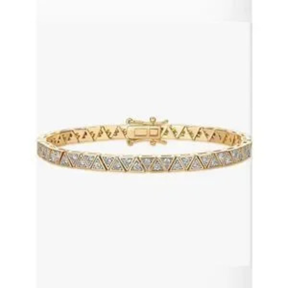 NEW?14K Gold Plated Tennis Bracelet - Picture 4 of 4